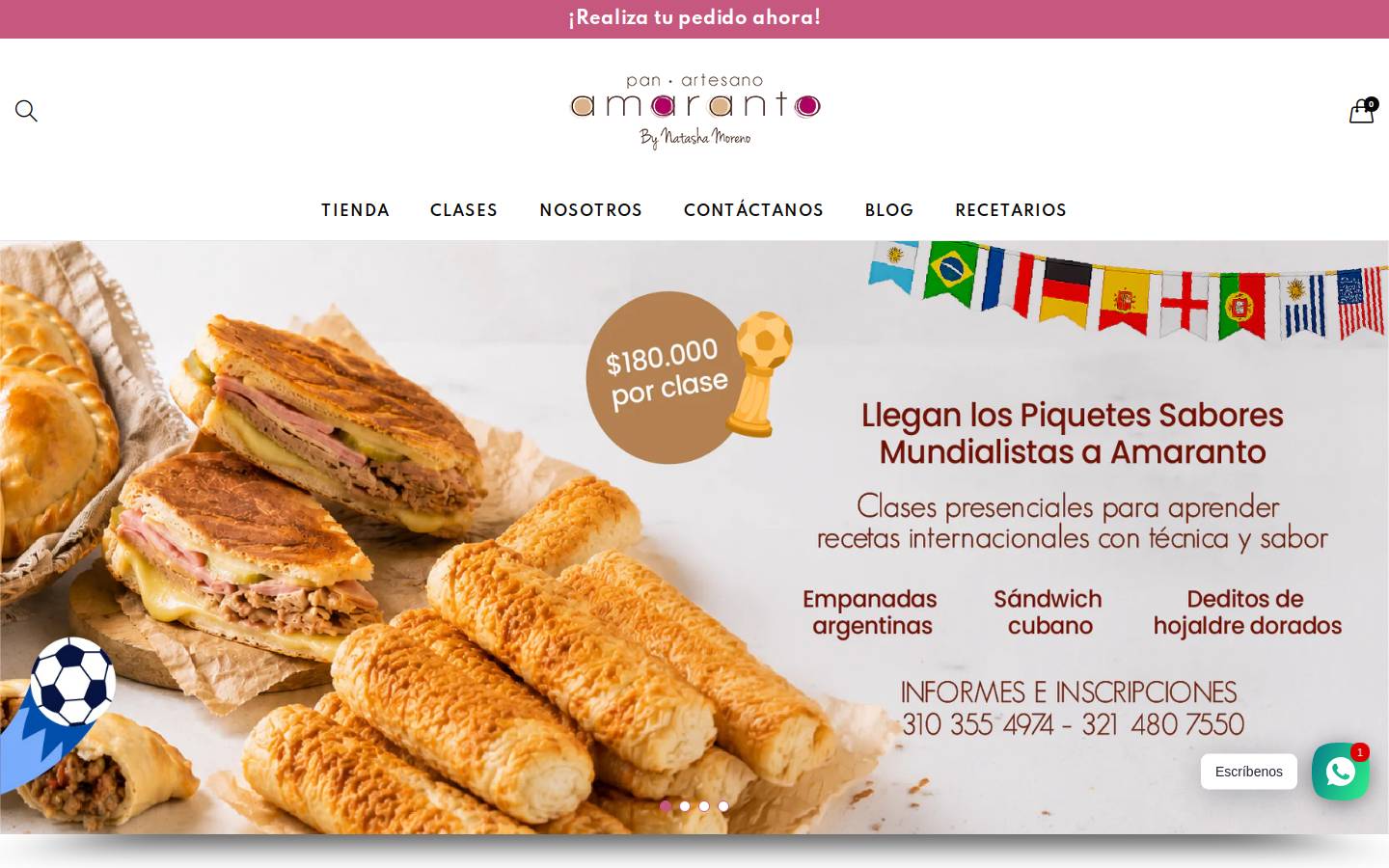 amarantopanartesano.com homepage screenshot