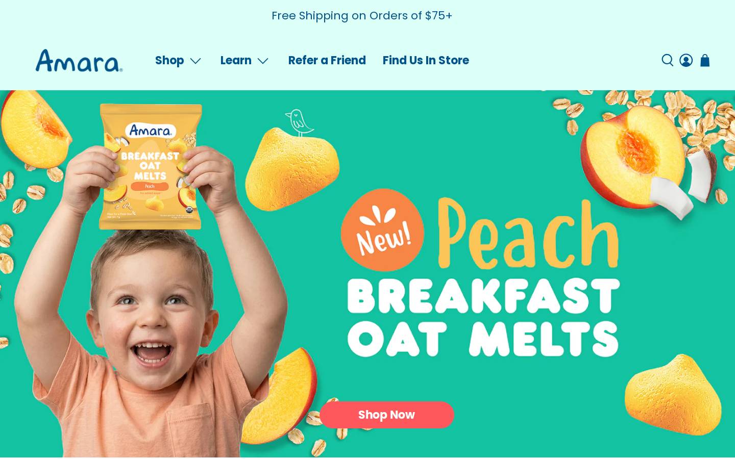 amaraorganicfoods.com homepage screenshot