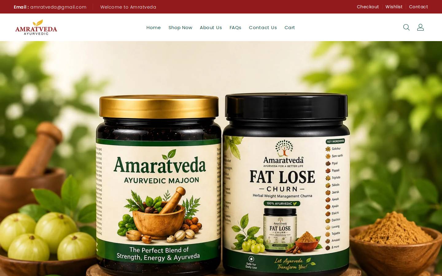 amaratveda.com homepage screenshot