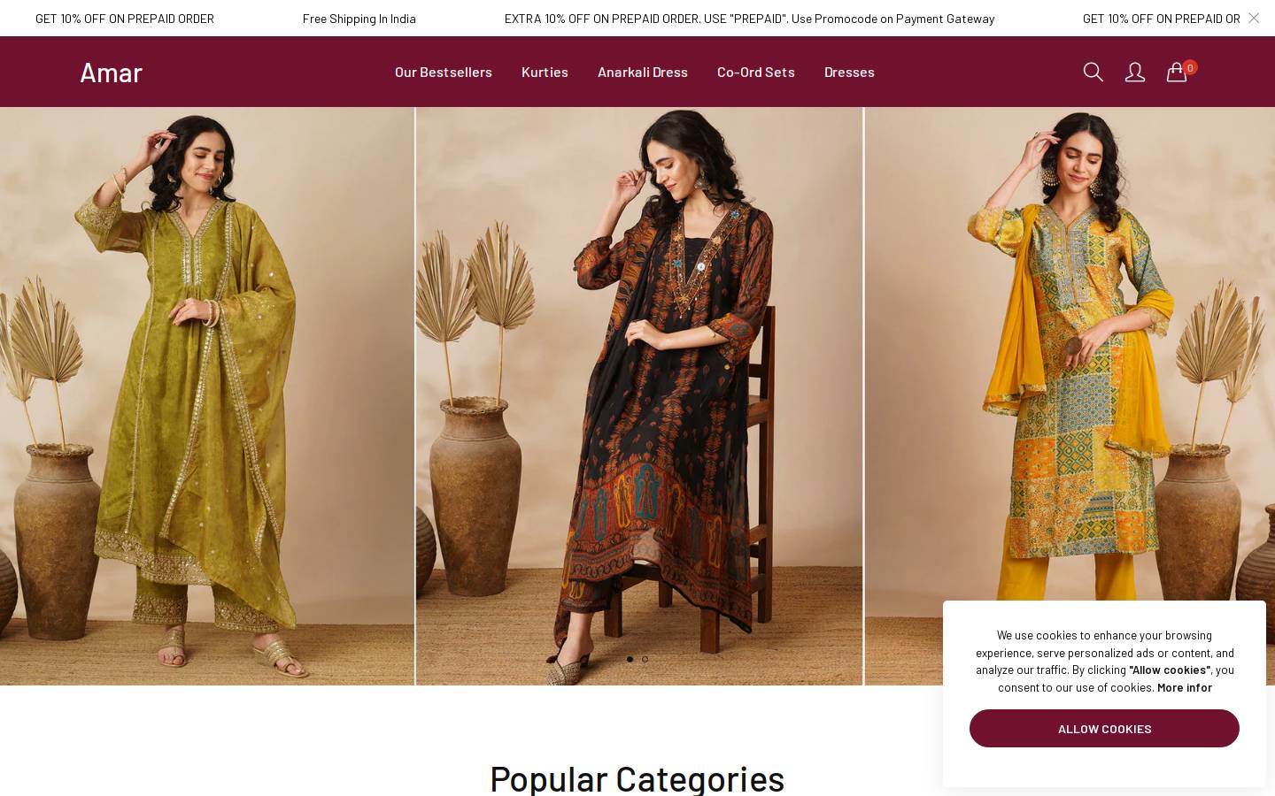 amarcreation.com homepage screenshot