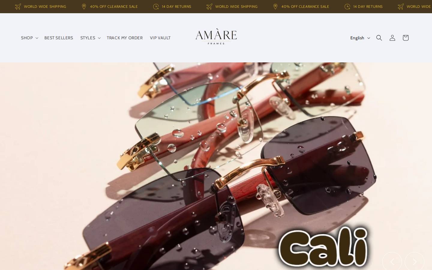 Amareframes homepage screenshot