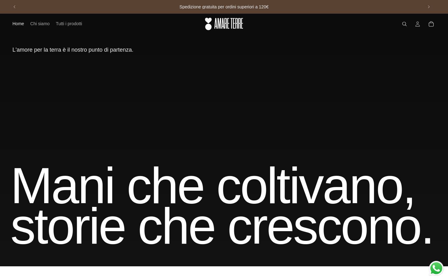 amareterre.it homepage screenshot