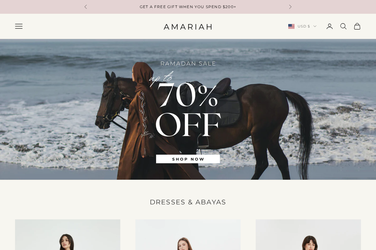 AMARIAH homepage screenshot