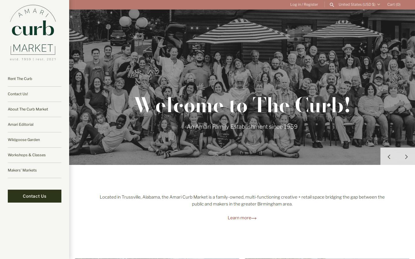 amaricurbmarket.com homepage screenshot