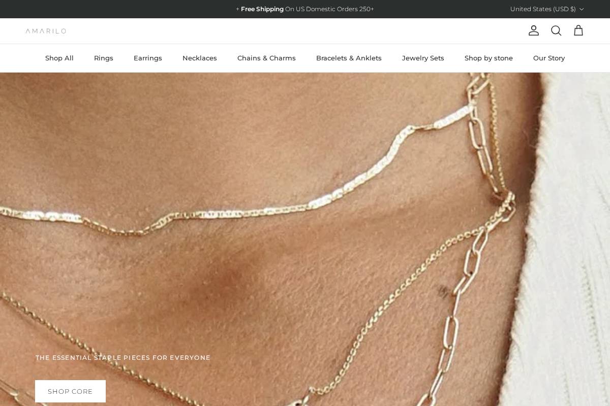 amarilojewelry.co homepage screenshot