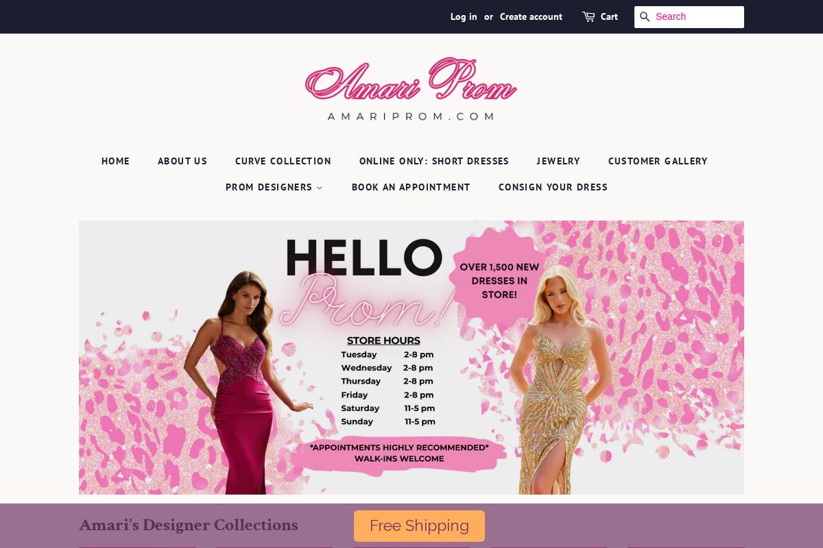 amariprom.com homepage screenshot