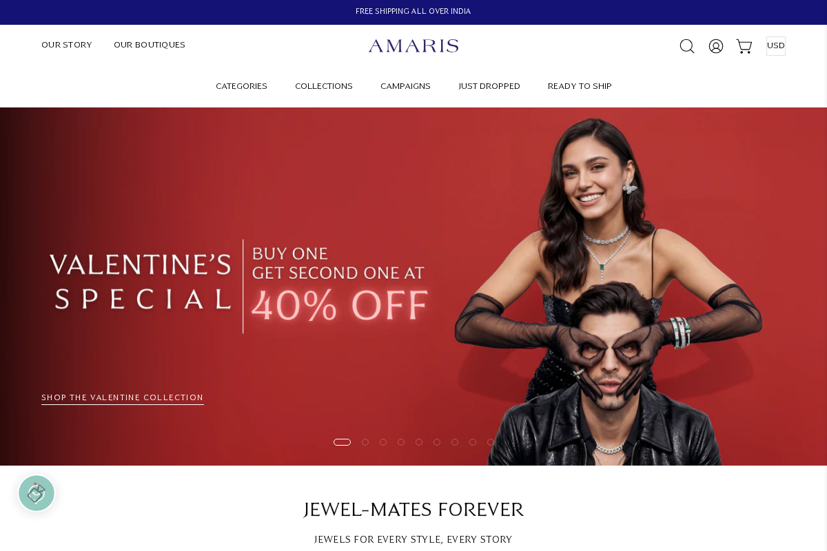 amarisjewels.com homepage screenshot