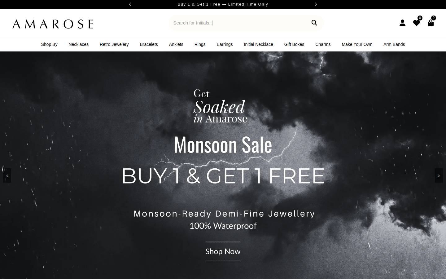 Amarose Beauty homepage screenshot