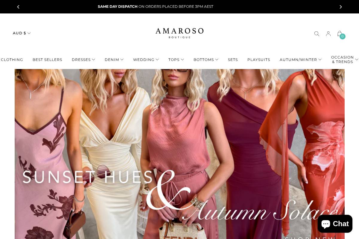 Amaroso_Boutique homepage screenshot