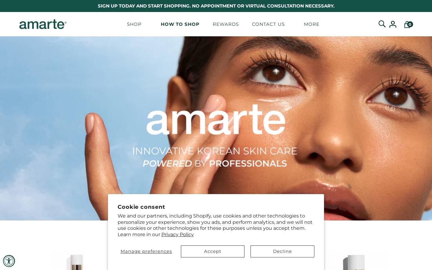 amarteskincare.com homepage screenshot