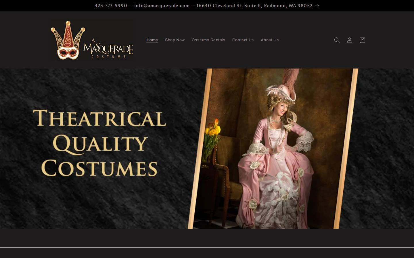 amasquerade.com homepage screenshot