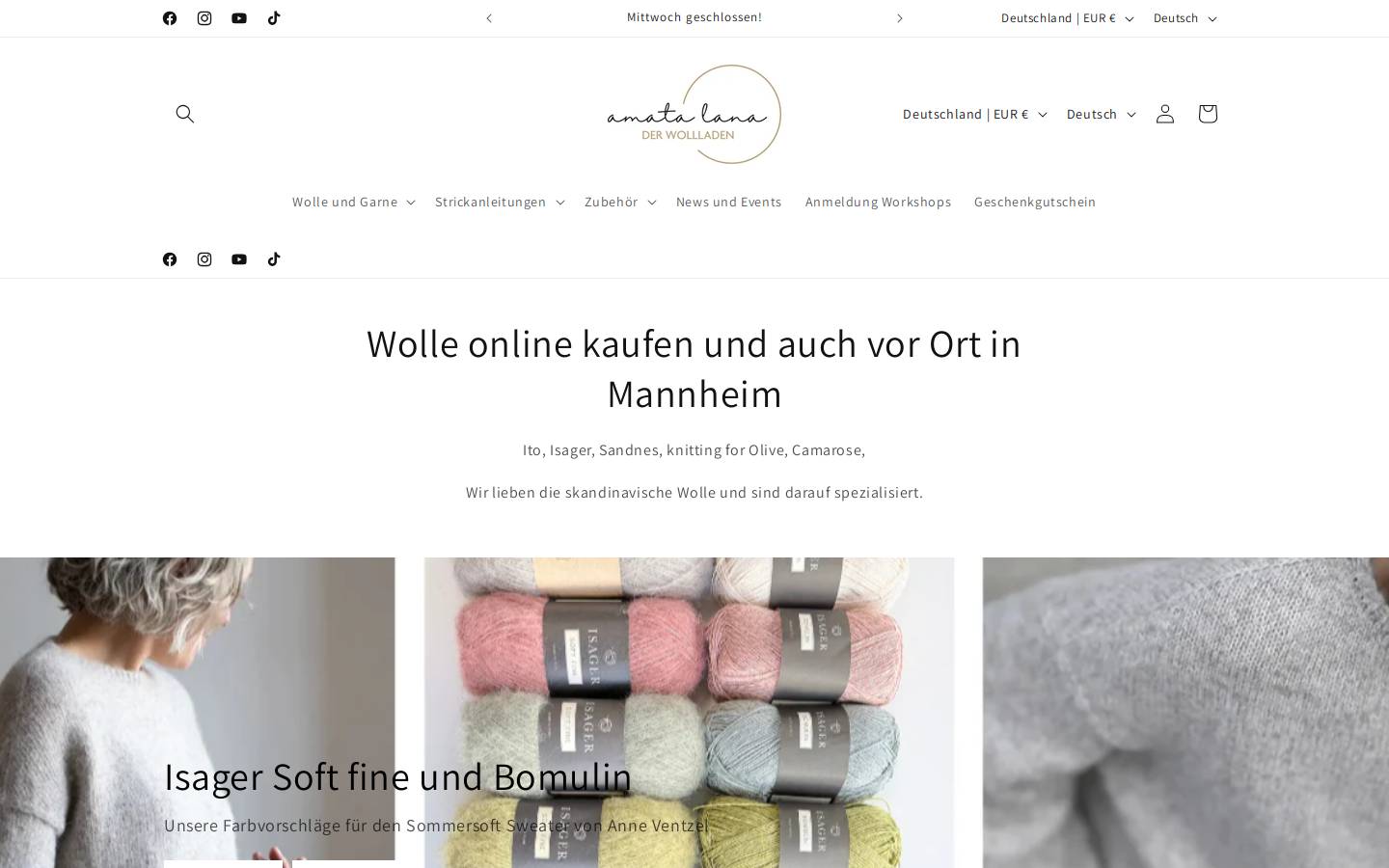amata-lana.de homepage screenshot