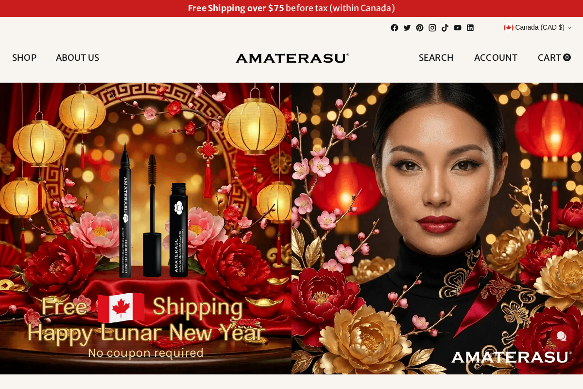 Amaterasu Beauty homepage screenshot