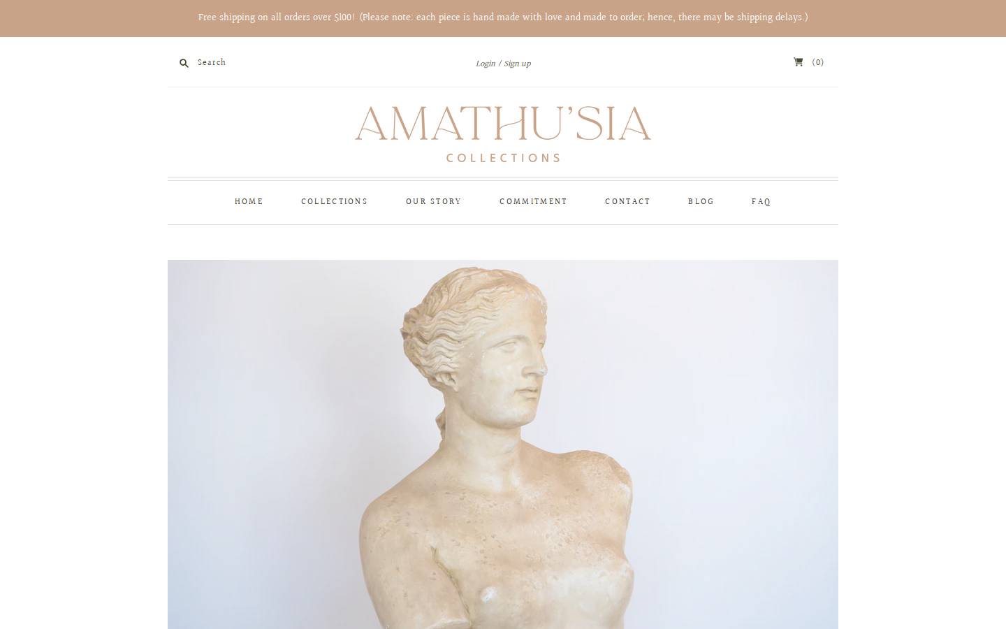 amathusiacollections.com homepage screenshot