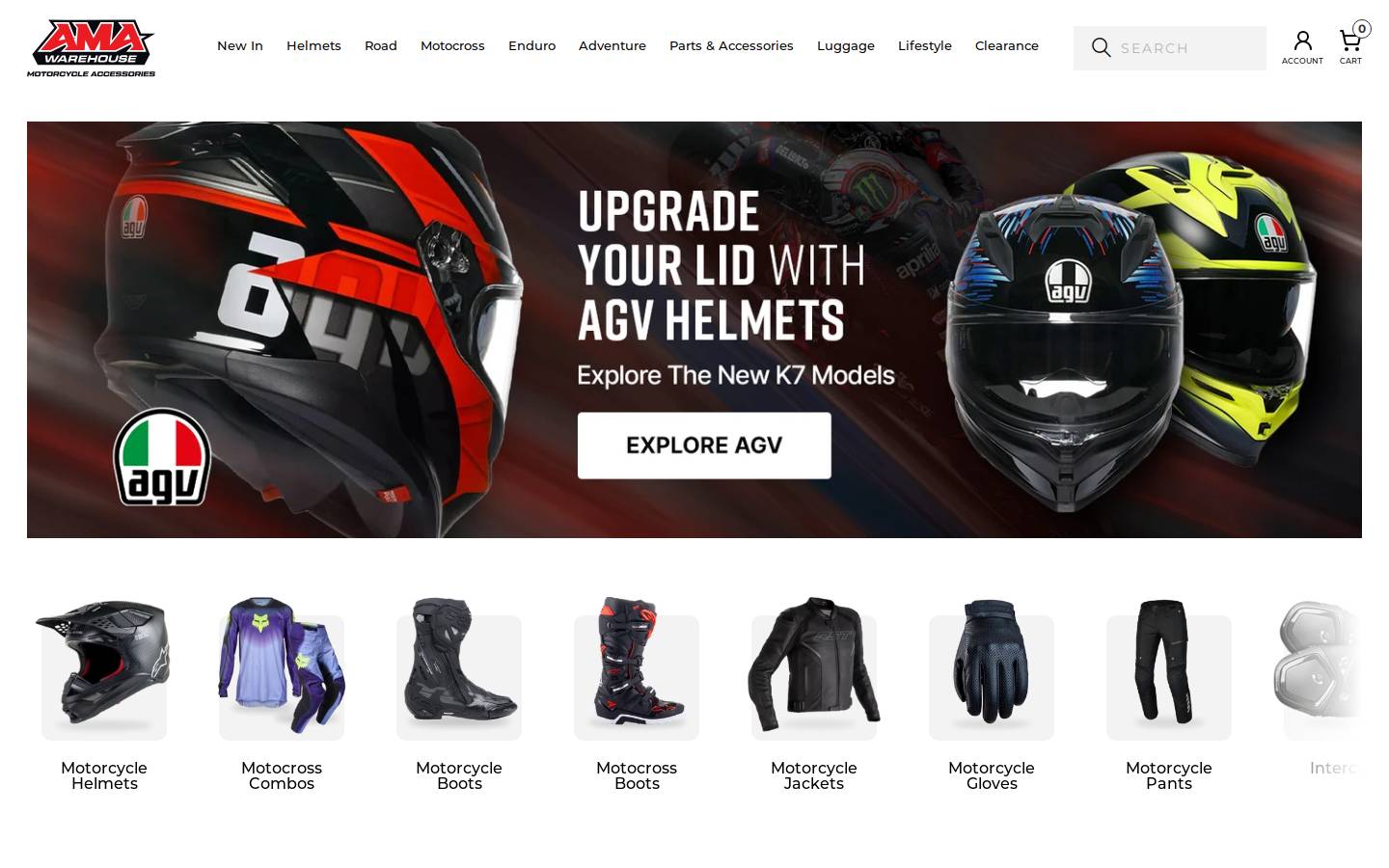 amawarehouse.com.au homepage screenshot
