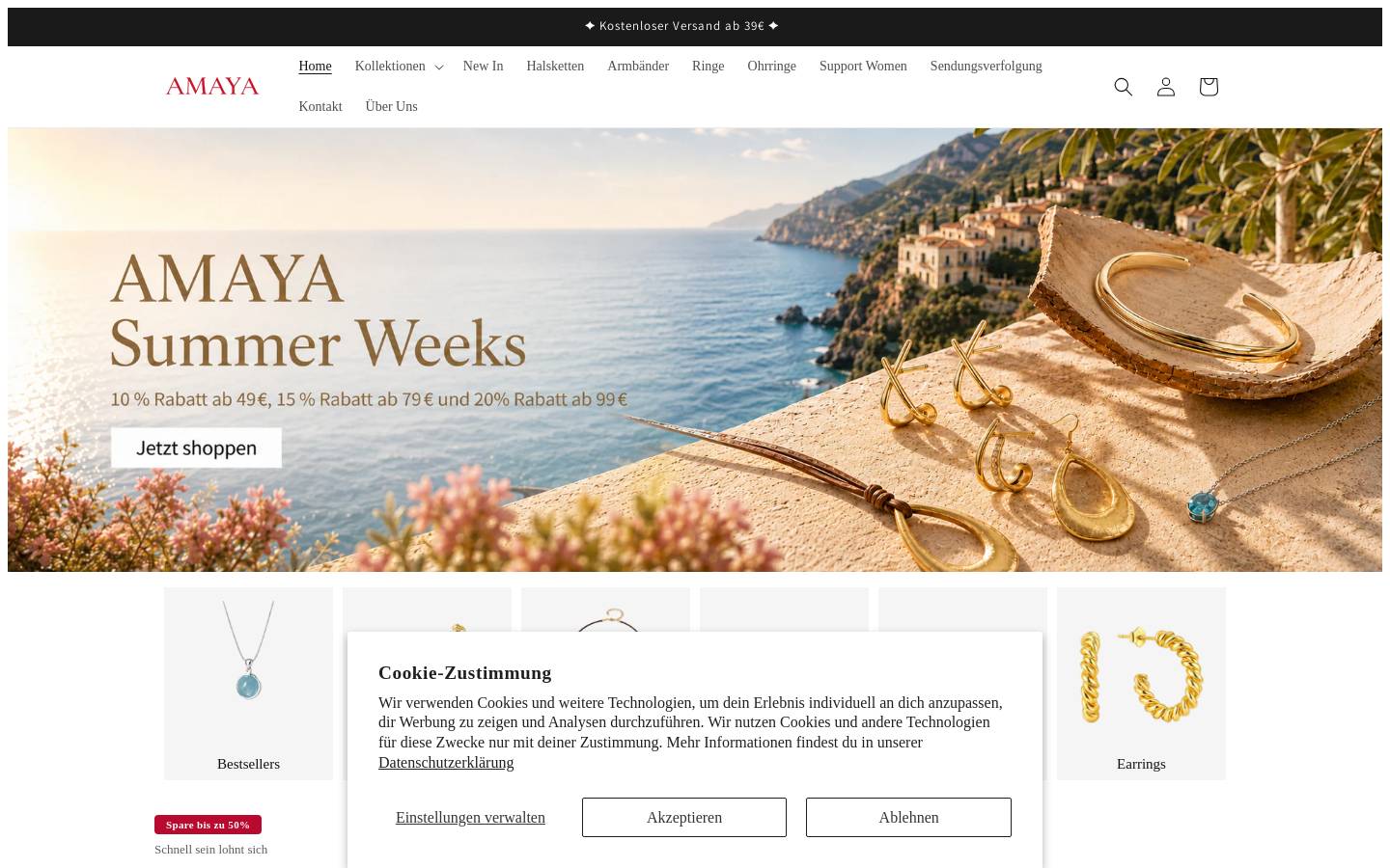 amaya-shop.com homepage screenshot