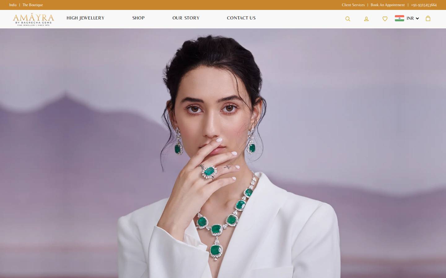 amayrajewellery.com homepage screenshot