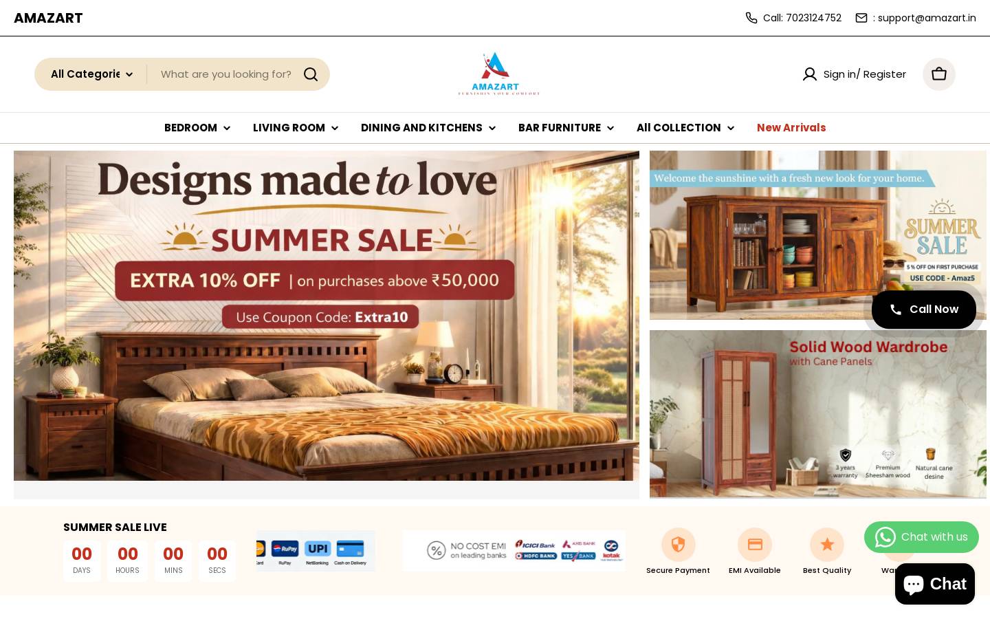 amazart.in homepage screenshot