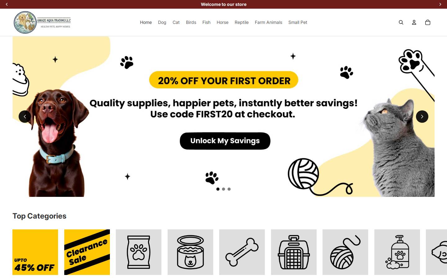 amazeaqua.com homepage screenshot