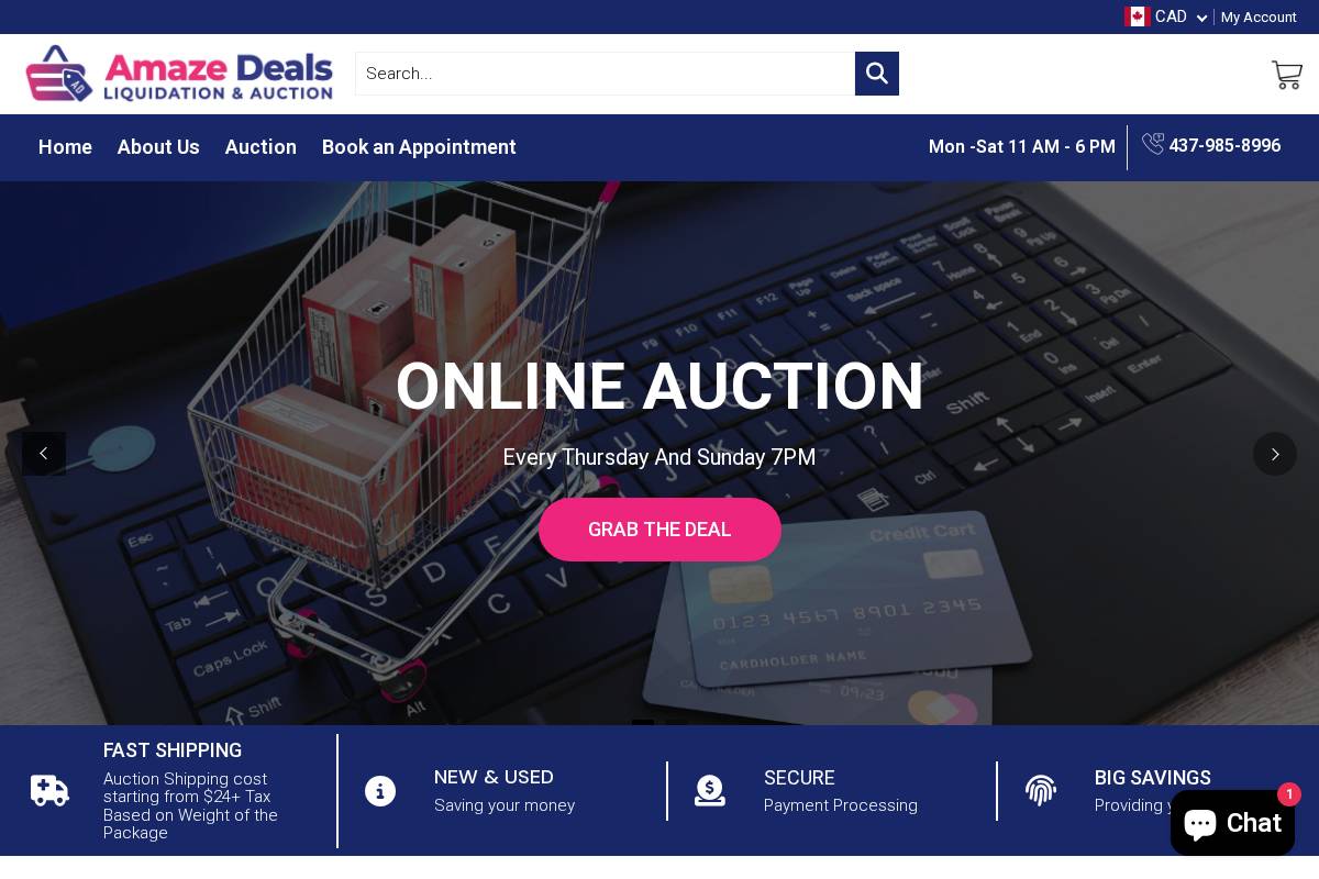 amazedeals.ca homepage screenshot