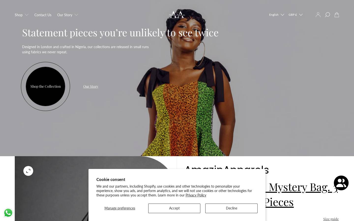 amazinapparels.com homepage screenshot