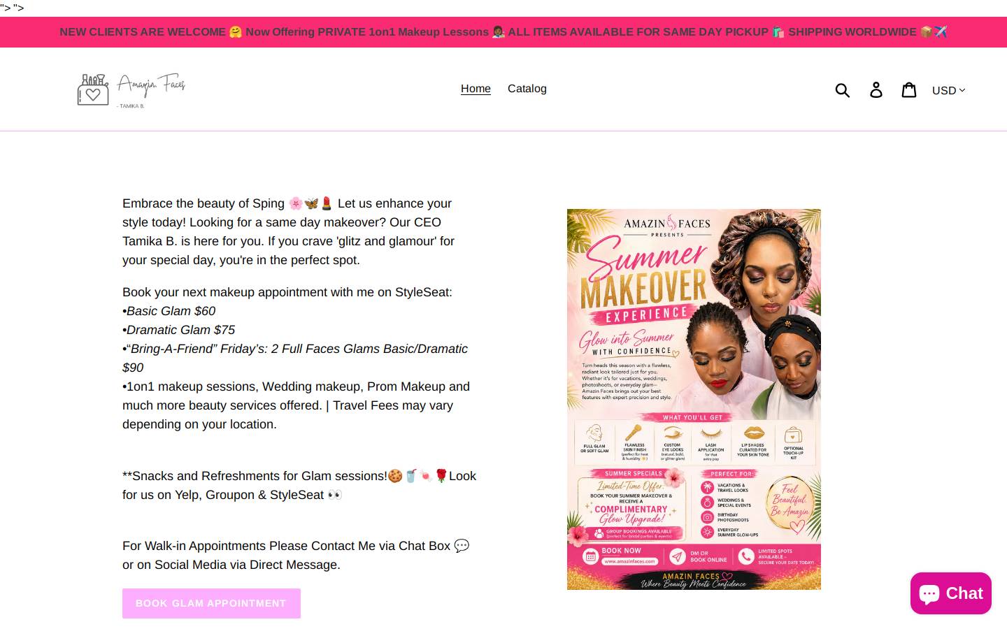 amazinfaces.com homepage screenshot