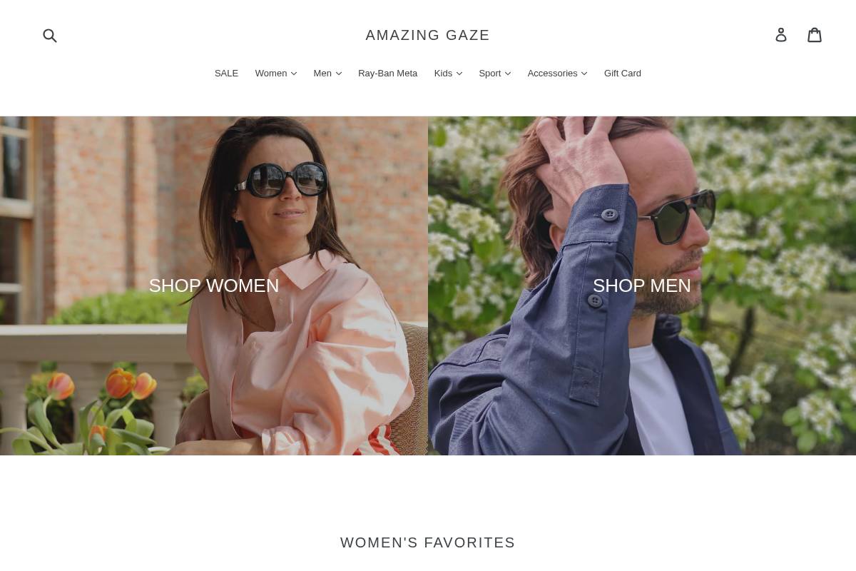 Amazing Gaze homepage screenshot