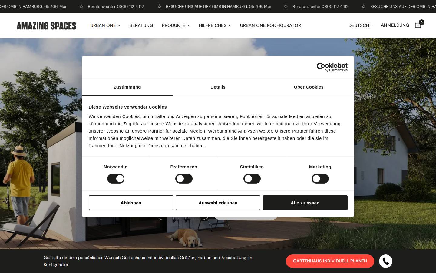 amazing-spaces.de homepage screenshot