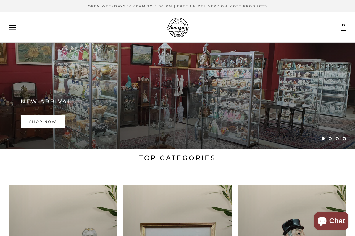 amazingantiques.co.uk homepage screenshot