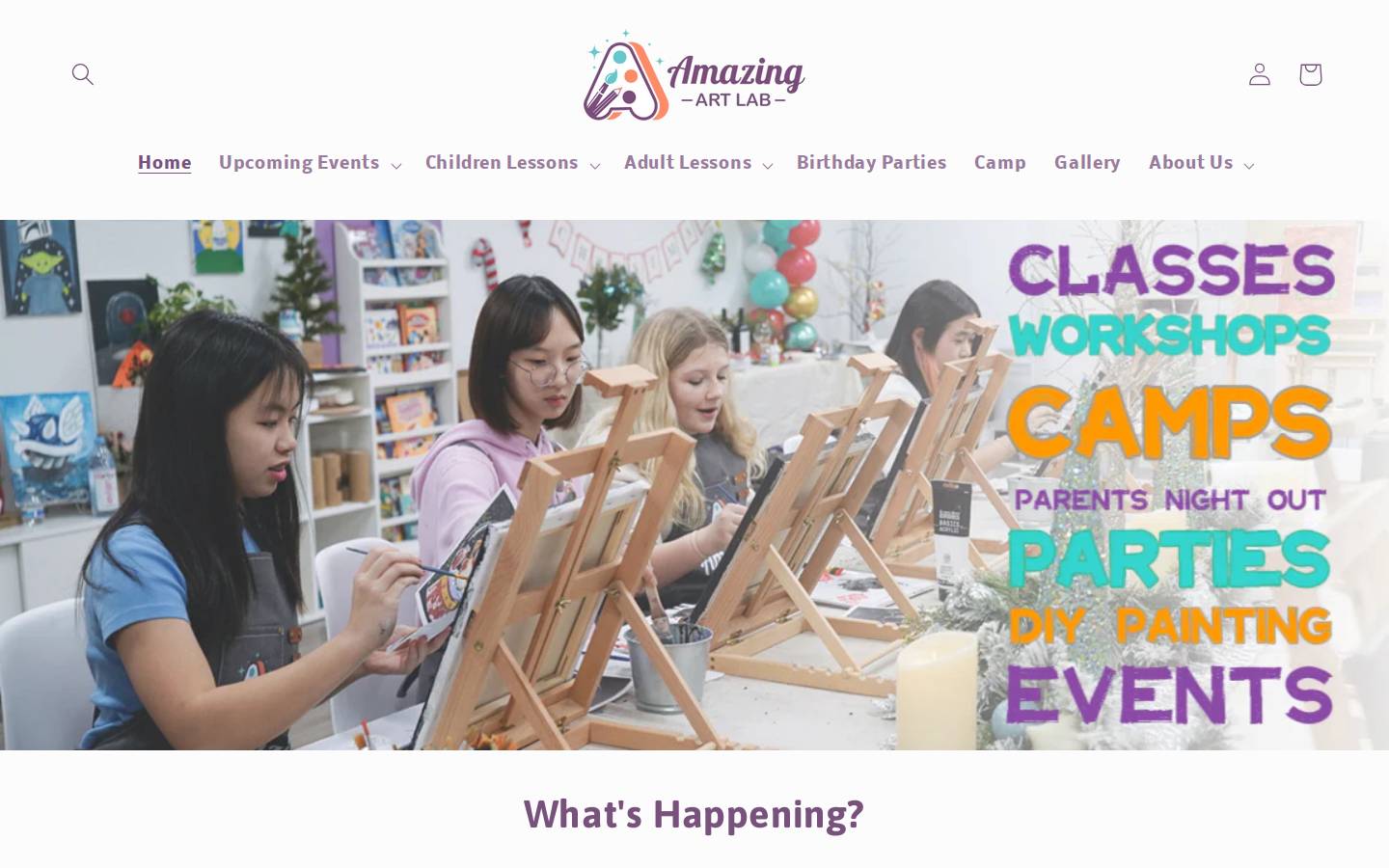 amazingartlab.com homepage screenshot