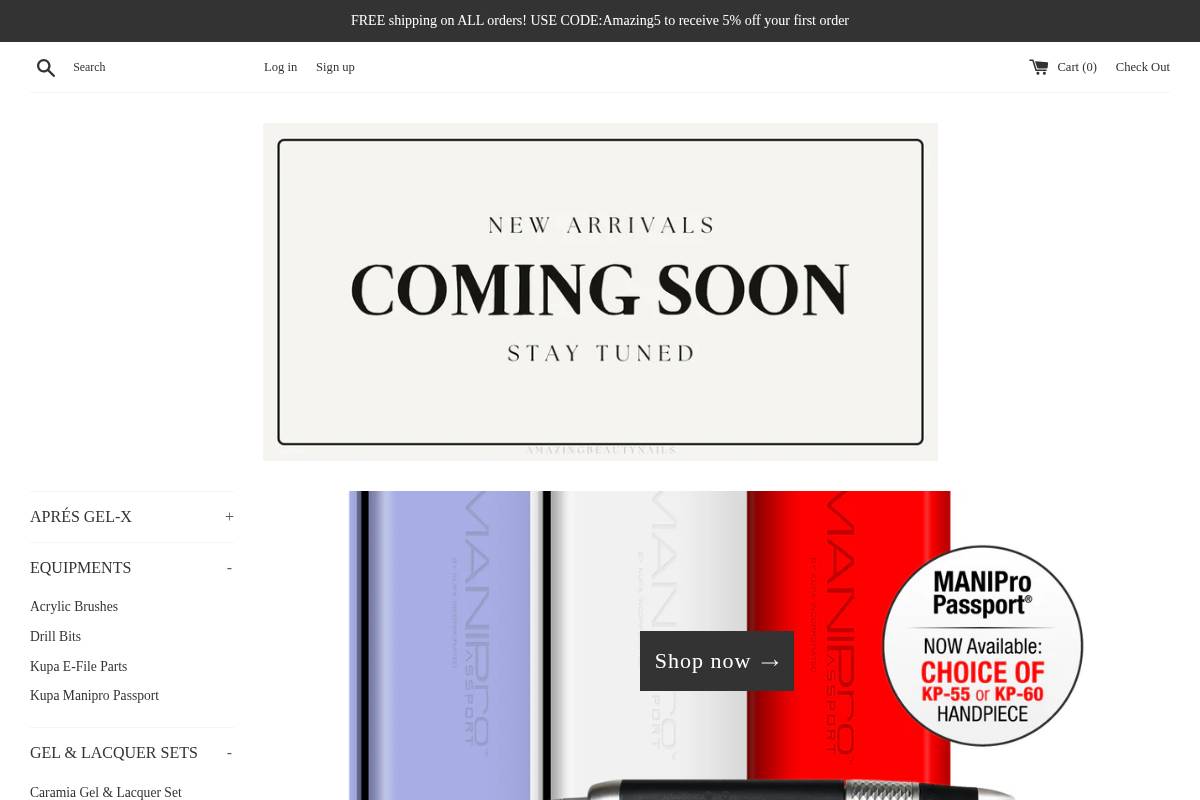 amazingbeautynails.com homepage screenshot