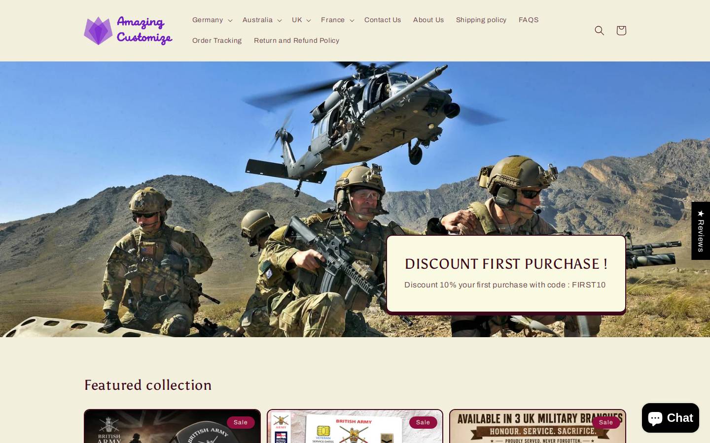 amazingcustomize.com homepage screenshot