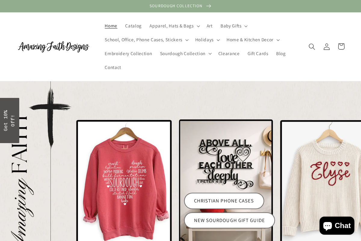 Amazing Faith Designs homepage screenshot