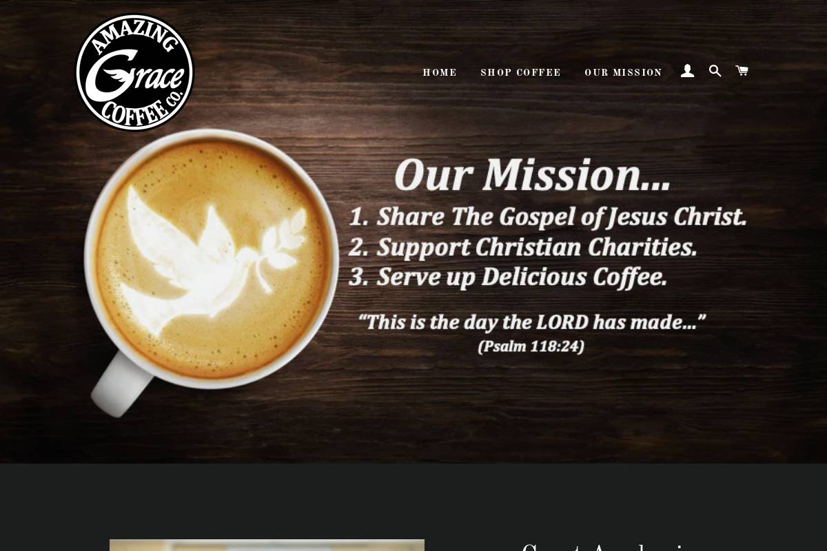 amazinggrace.coffee homepage screenshot