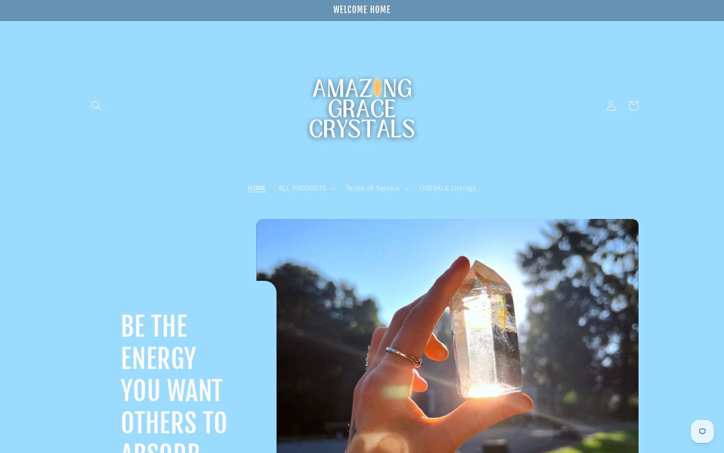 amazinggracecrystalshop.com homepage screenshot