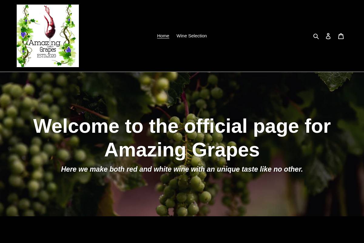 amazinggrapes.us homepage screenshot