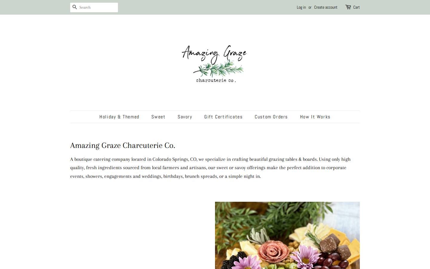 amazinggrazecharcuterieco.com homepage screenshot