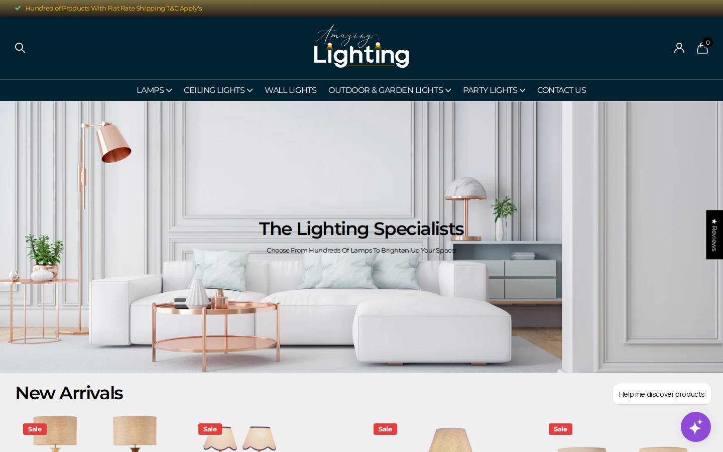 amazinglighting.com.au homepage screenshot