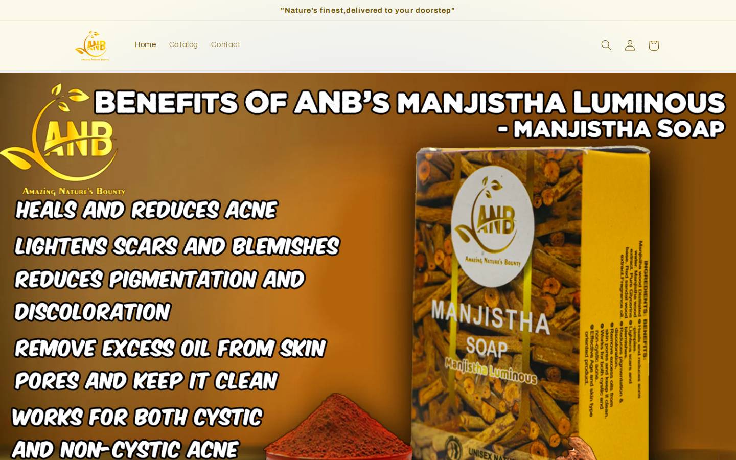 amazingnaturesbounty.com homepage screenshot
