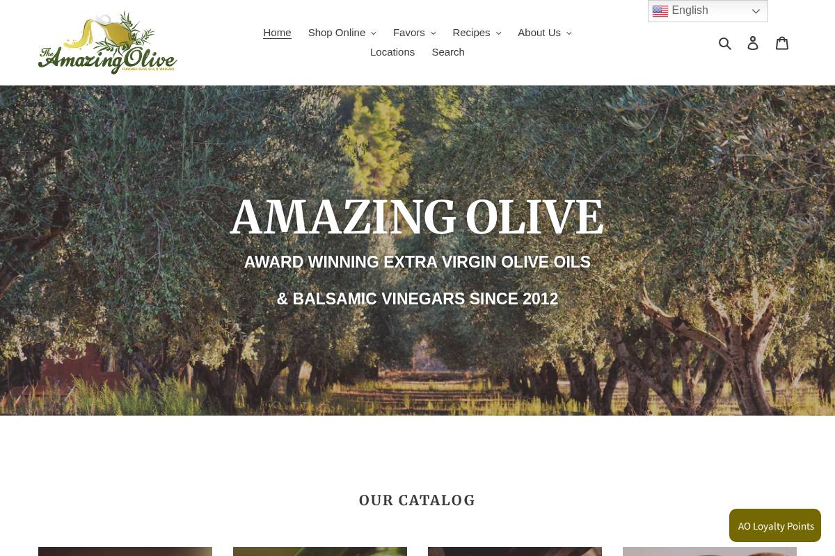 amazingolive.com homepage screenshot