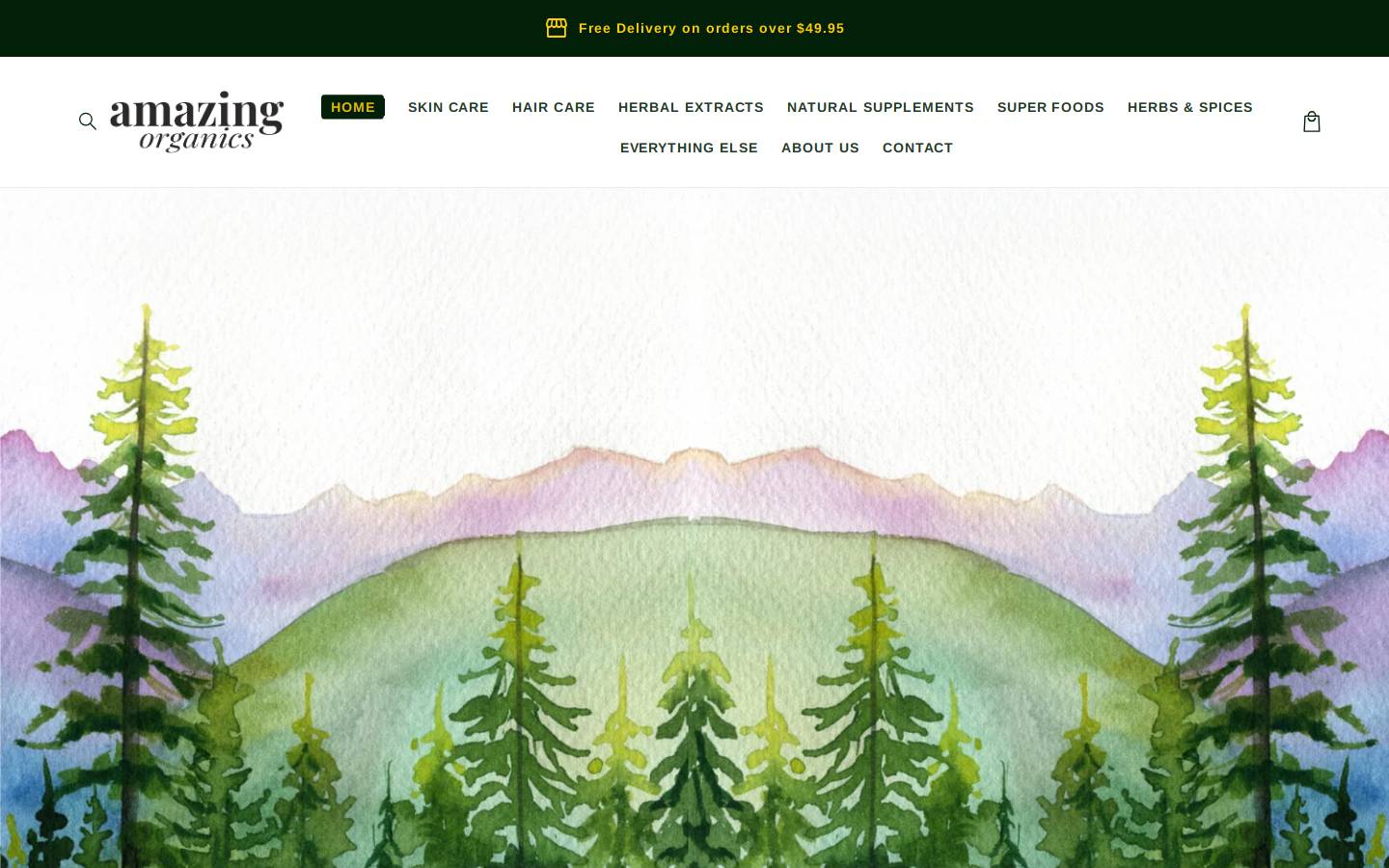 Amazingorganics homepage screenshot