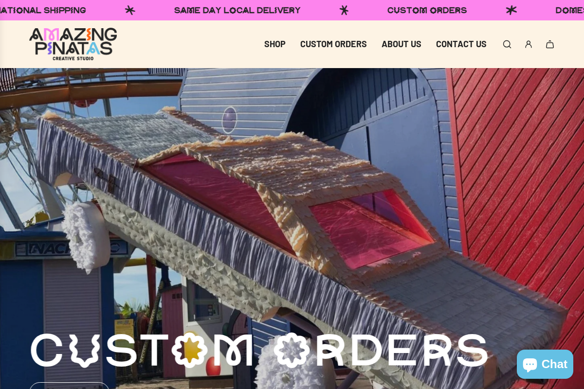 Amazing Pinatas homepage screenshot