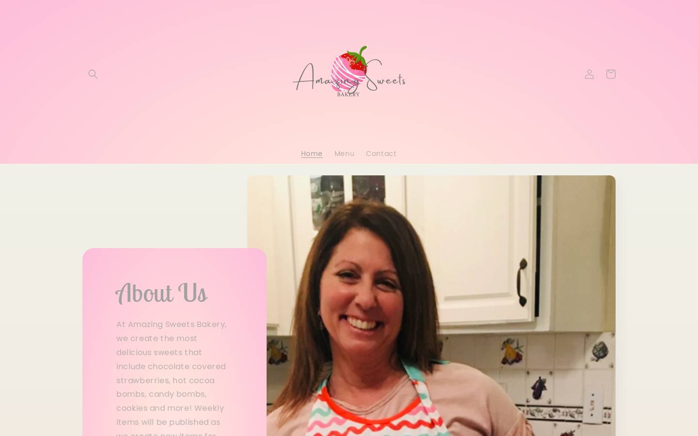 amazingsweetsbakery.com homepage screenshot