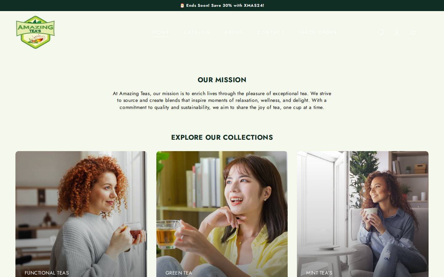 amazingteas.com homepage screenshot