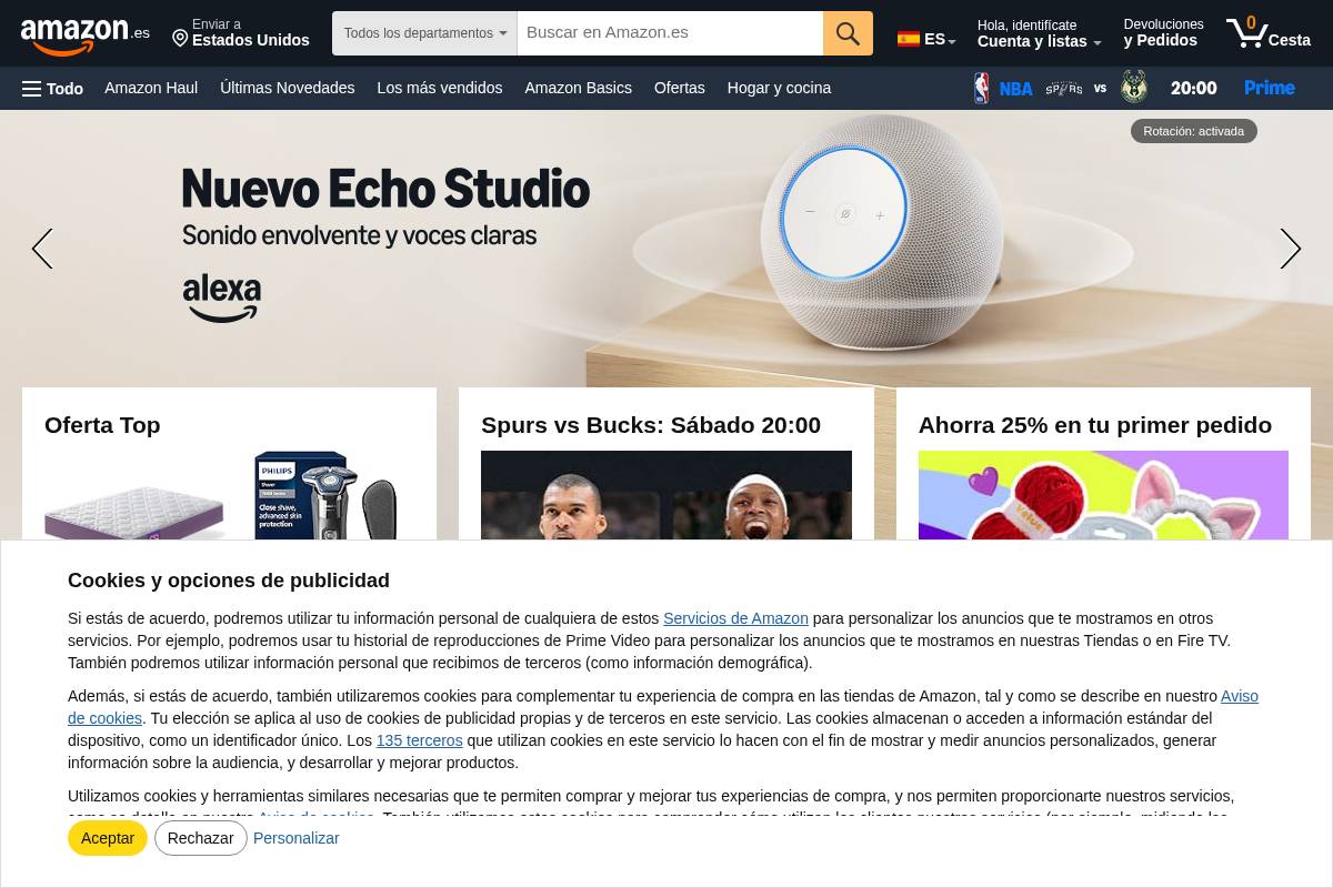 Amazon.com homepage screenshot