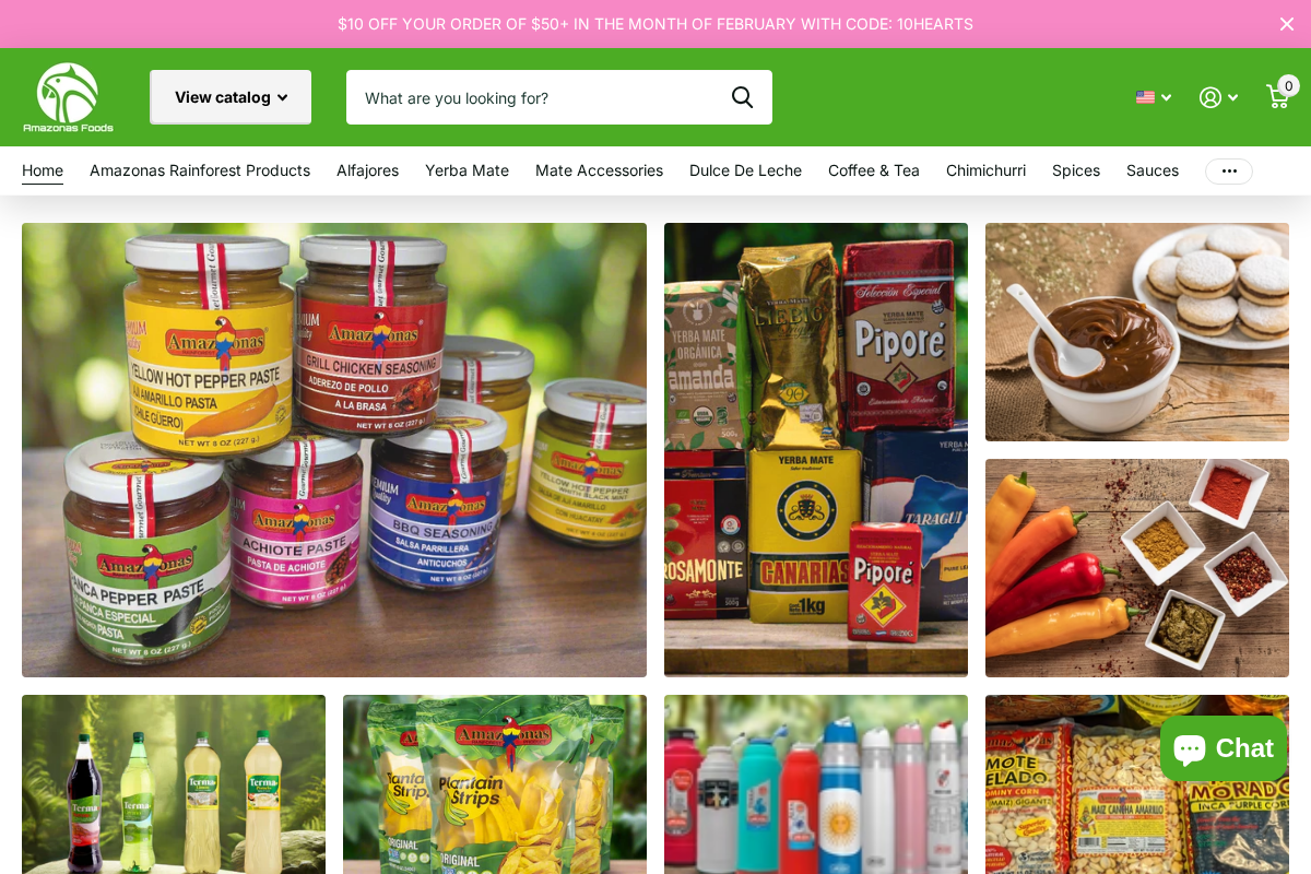 Amazonas Foods homepage screenshot