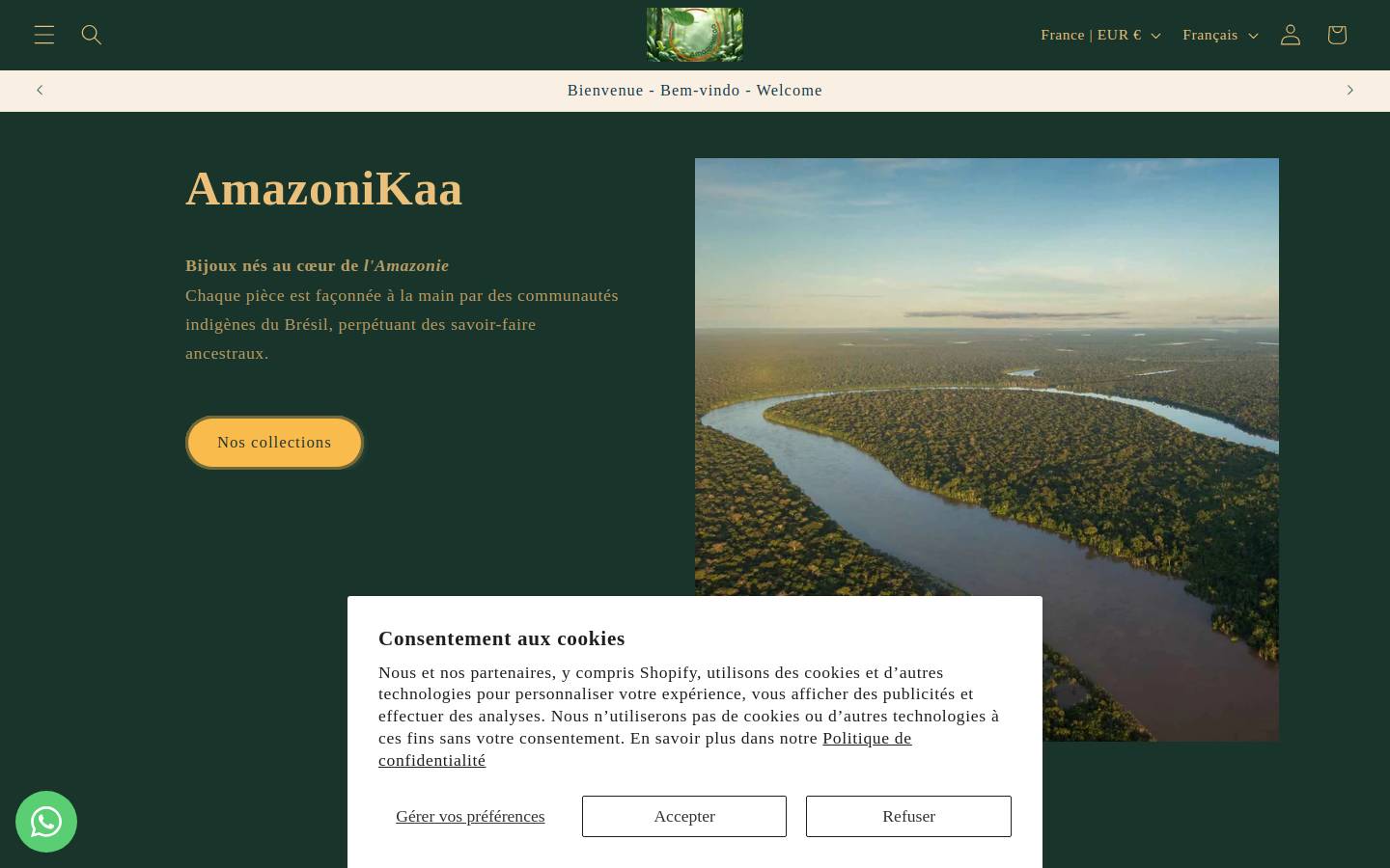 amazonikaa.com homepage screenshot