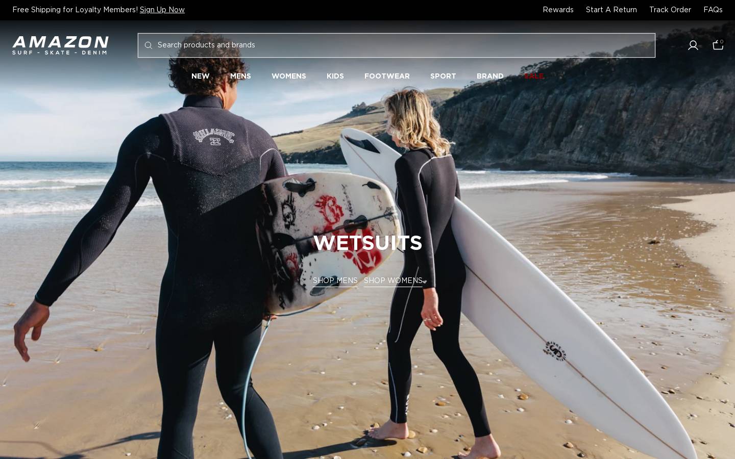 Amazon Surf and Skate homepage screenshot