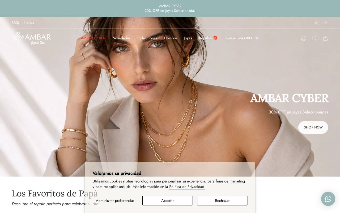 ambarjoyeria.com homepage screenshot