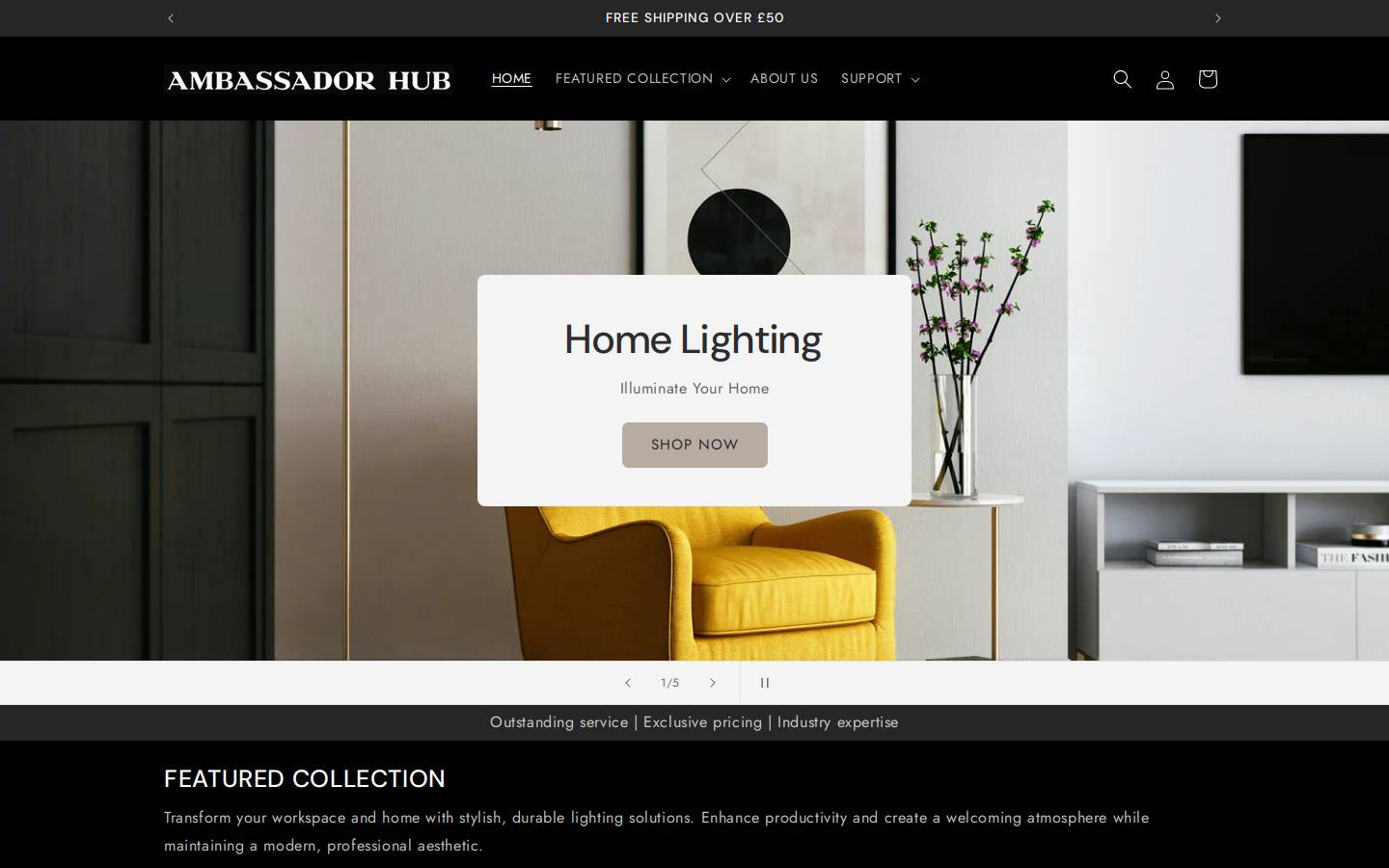 ambassadorhub.co.uk homepage screenshot